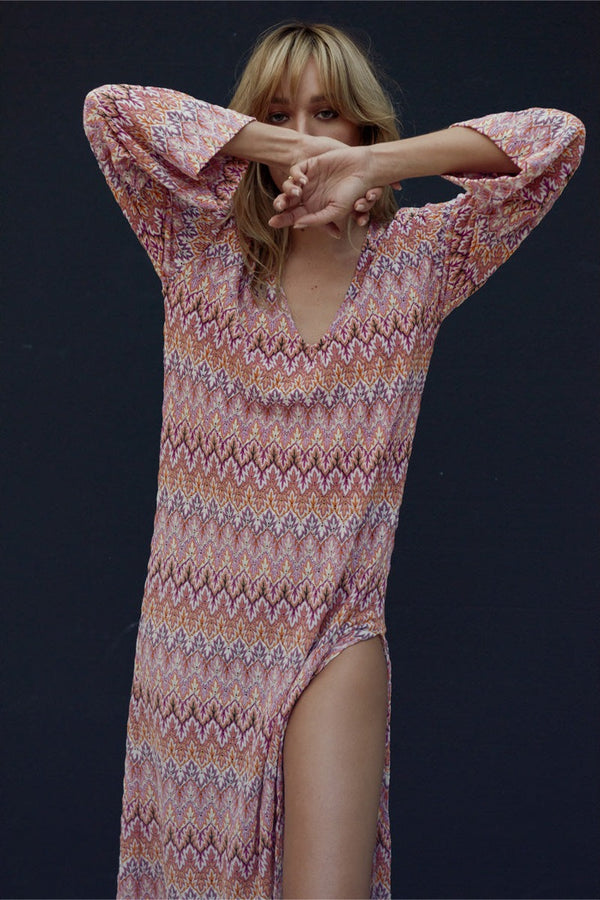 JUSTINE - Long dress - Chevron