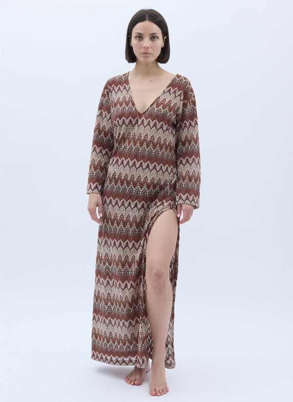 JUSTINE - Long dress - Chevron