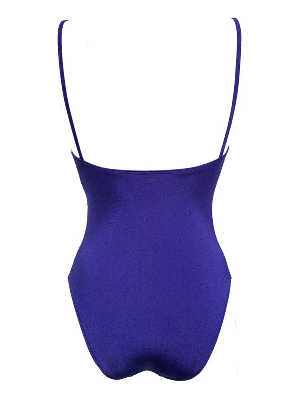 CÉLINE Iris iridescent one-piece swimsuit – back view – Baie Brune, swimwear made in France