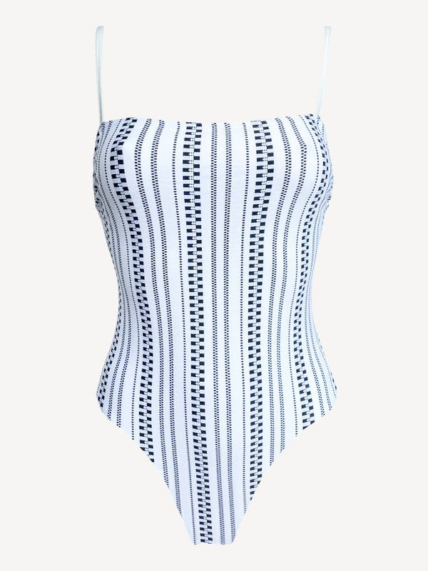 CÉLINE jacquard one-piece swimsuit in Monaco – Baie Brune, swimwear made in France