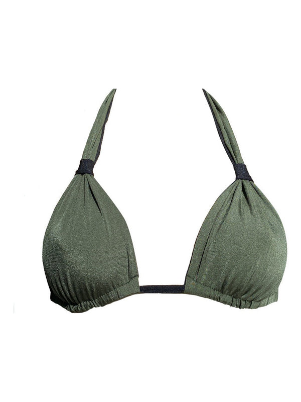 LILY reversible scarf triangle bikini top – Baie Brune, swimwear made in France
