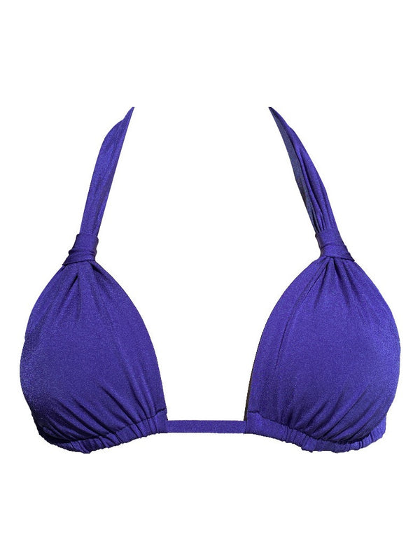 LILY reversible scarf triangle bikini top – Baie Brune, swimwear made in France