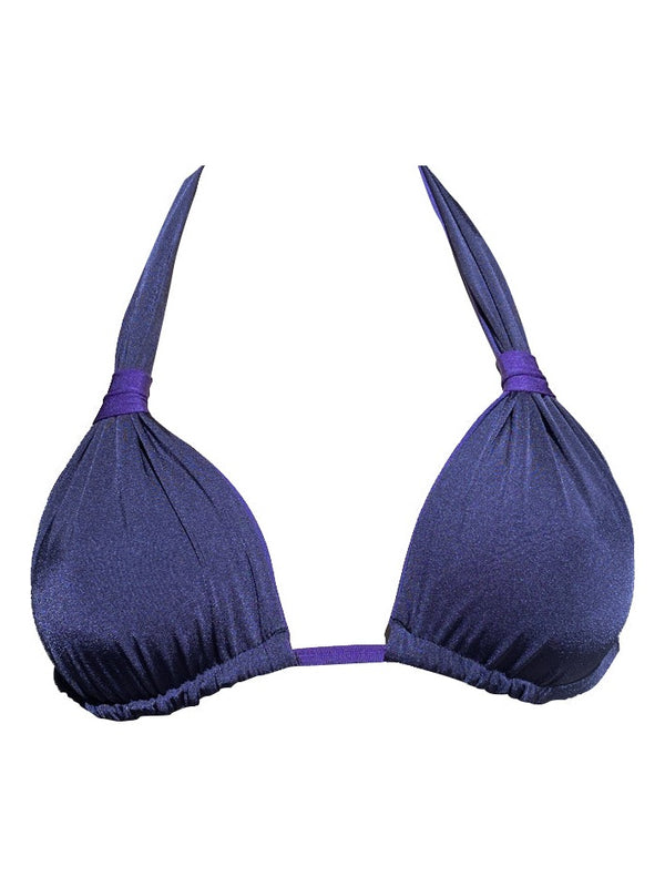 LILY reversible scarf triangle bikini top – Baie Brune, swimwear made in France