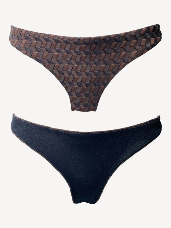 ROSE - Reversible bikini bottoms - Jacquard