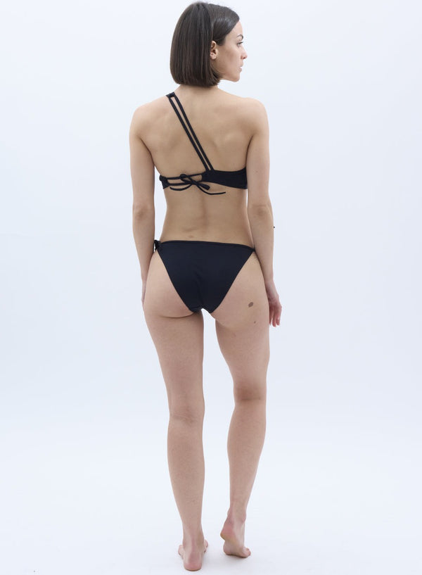 ZOLA matte bikini bottom in Noir – back view – Baie Brune, swimwear made in France